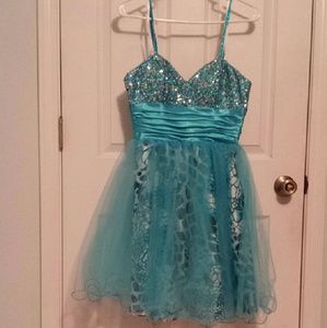 Light blue sparkly Deb prom dress