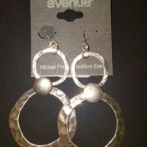 Avenue silver hanging earings.