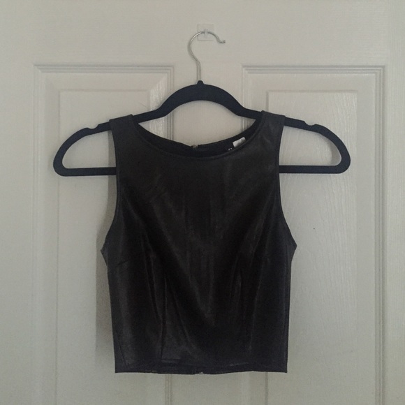 H&M Tops - H&M faux leather cropped tank