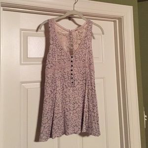 Free People cotton top with lace back