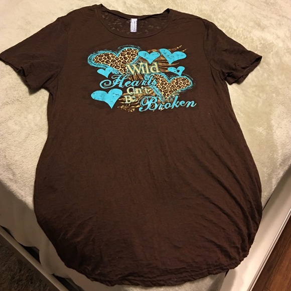 Dark brown burnout tee