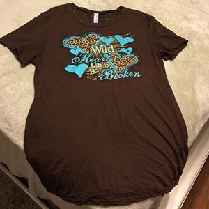 Dark brown burnout tee