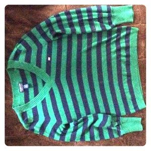 Dark blue and Green Stripe sweater