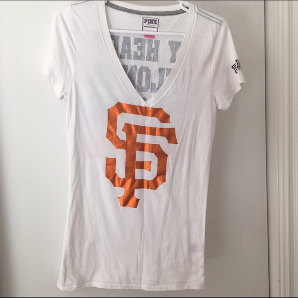 Victoria's Secret Pink SF Giants V Neck Tee Shirt
