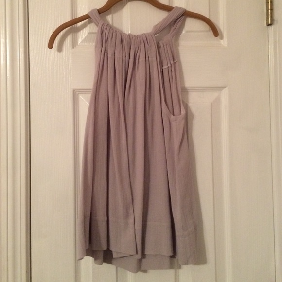 Gray, cotton/gauze tank/blouse - Picture 3 of 4