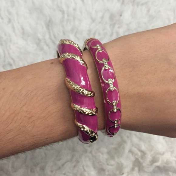 Pink & Gold Bangle Set