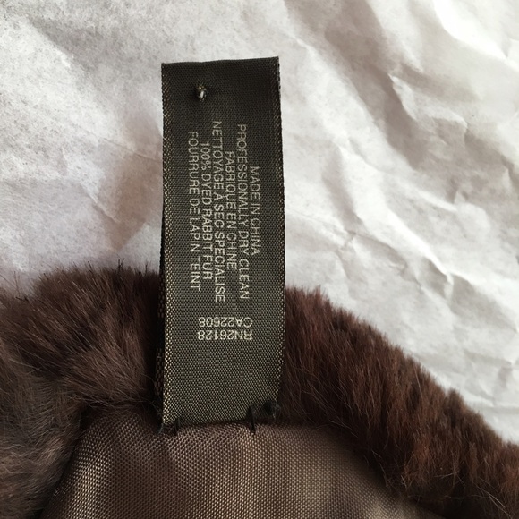 Chocolate Rabbit Fur Collar - Picture 3 of 3