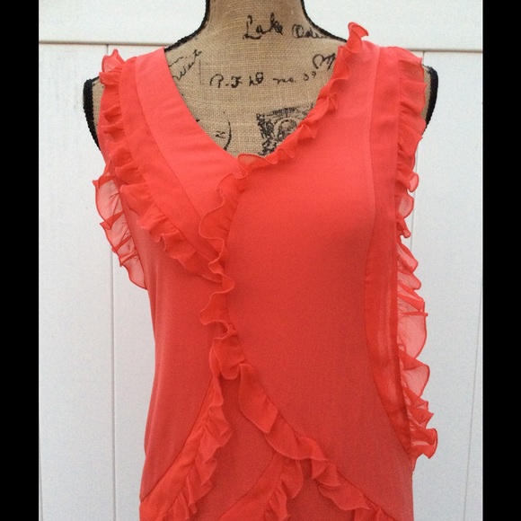 NWOT Coral ruffle dress
