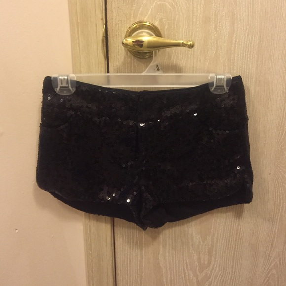 Black Sequin Shorts