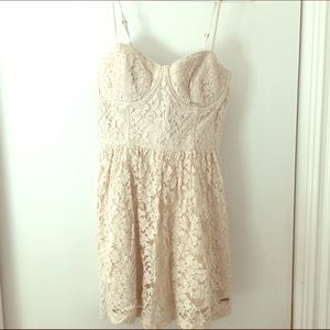 Abercrombie & Fitch Cream Lace Corset Dress