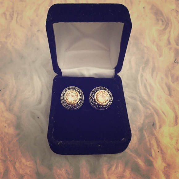 Orange Topaz Stud Earrings