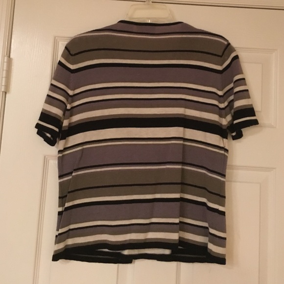 Light Sweater short sleeve striped top - Picture 2 of 4