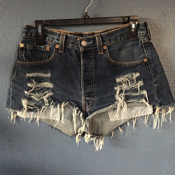 Distressed high waisted shorts