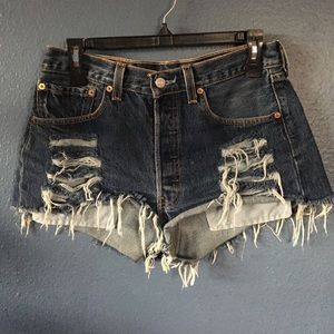 Distressed high waisted shorts