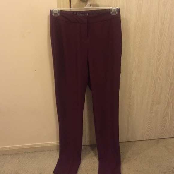 Maroon Skinny High Waisted Dress Pants