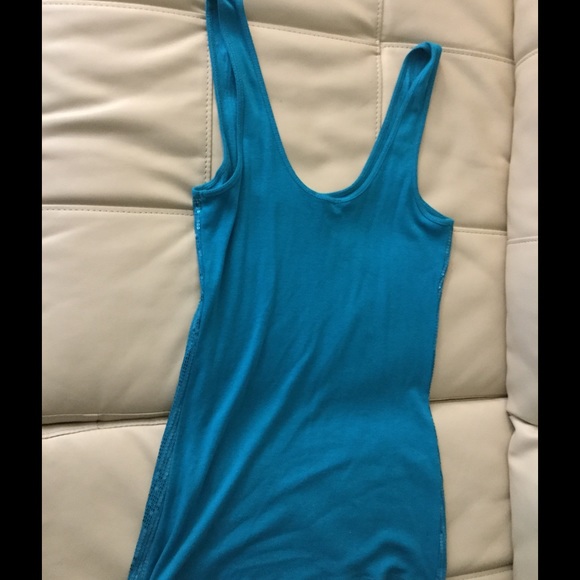 Express aqua sequin tank - Picture 3 of 3