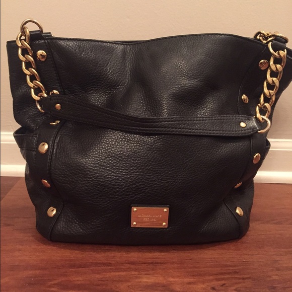 Michael Kors Delancy Leather Tote- black