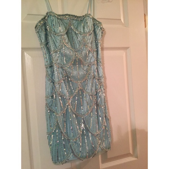 Short prom dress by Dave and johnny, light blue - Picture 2 of 7