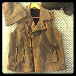 AE grey suade moto zip up best SZ M