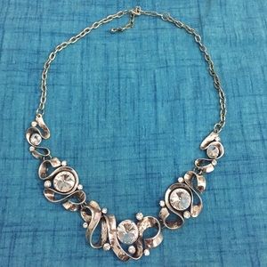 Silver & Rhinestone Statement Necklace