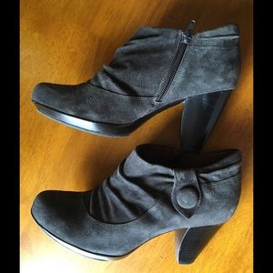 Suede Booties - Gray