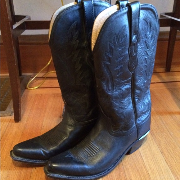 Old West City Slicker Leather Cowboy Boots