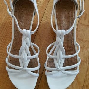 White wedge sandals