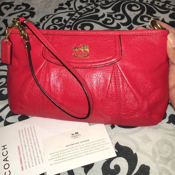 Coach Handbags - Coach Madison Large Wristlet in Cherry