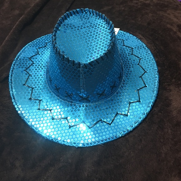 Blue sequin hat - Picture 2 of 4