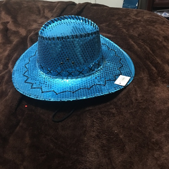 Blue sequin hat - Picture 3 of 4