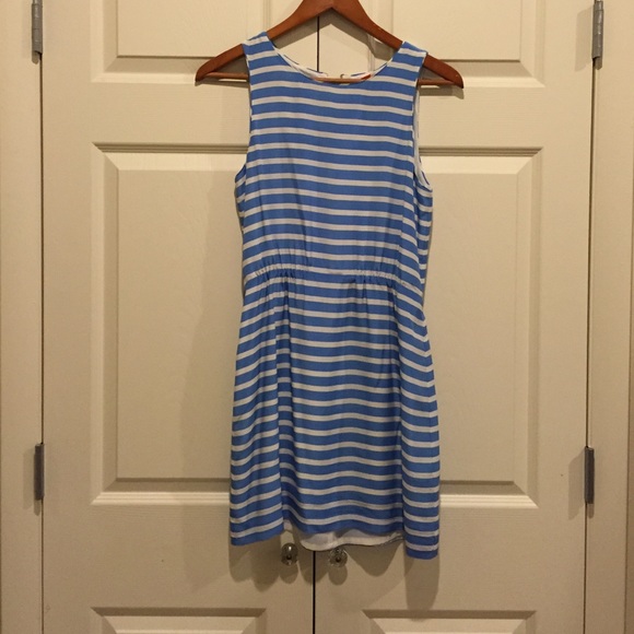 Blue and White striped J Crew dress