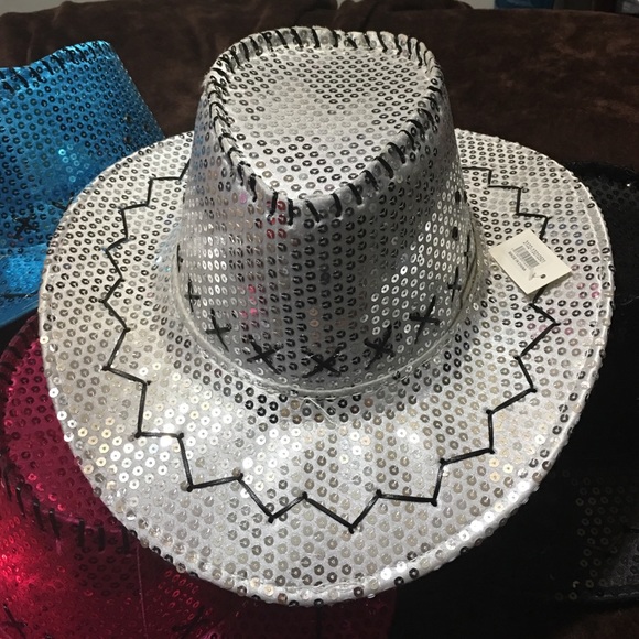 Silver sequin cowboy hat