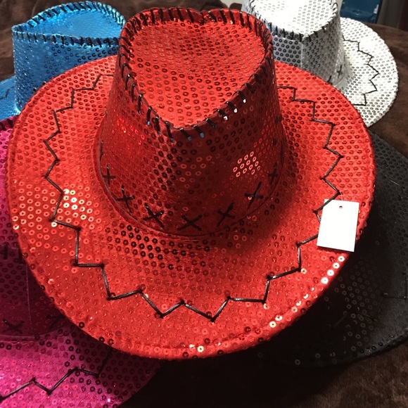 Red sequin cowboy hat