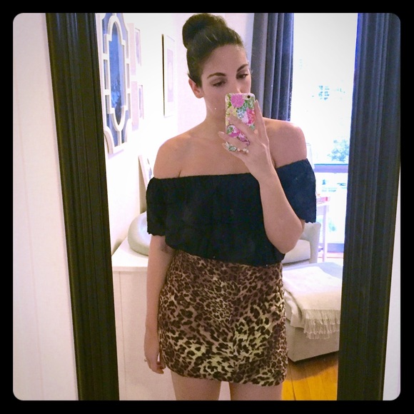 Torn By Ronny Kobo Leopard Mini Skirt - Picture 1 of 2