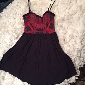 Staring At Stars navy red bustier dress size S