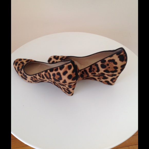 J crew animal print wedges