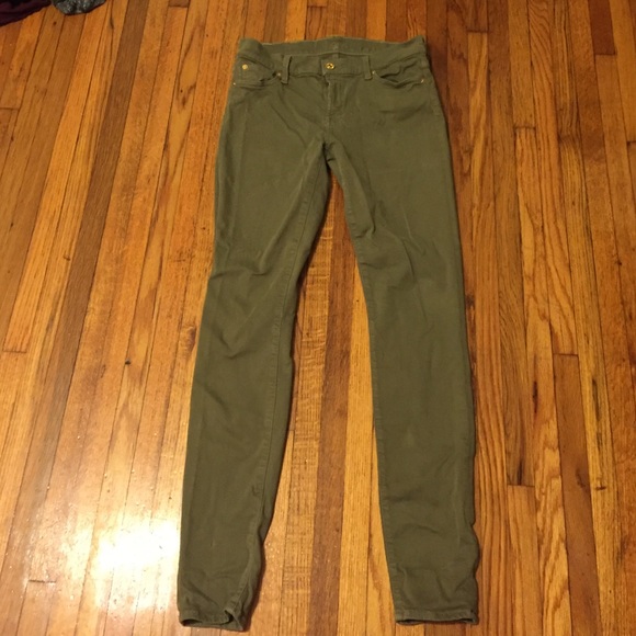 Olive green 7 for all mans kind skinny jean