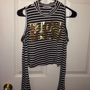 Long sleeve "BOSS" crop top