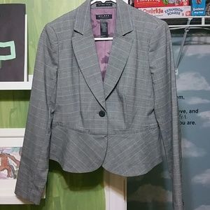 Black and white plaid blazer