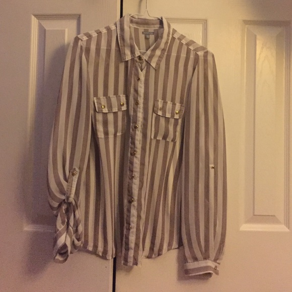 Charlotte Russe Button Up Striped Top
