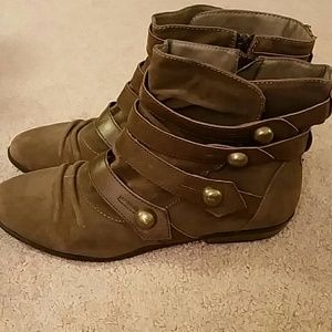 Brown suede - like ankle boots