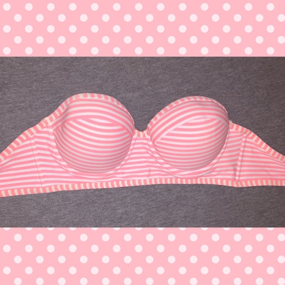 NEW pink strapless bathing suit top