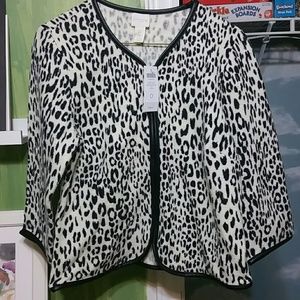 Chico's trimmed animal cardigan