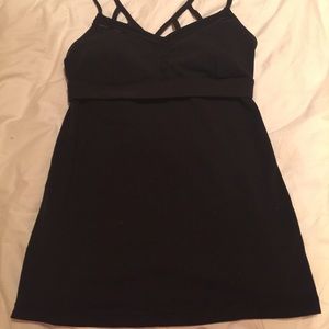 Black mesh lulu work out top