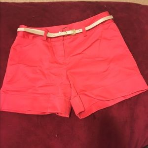 Express belt pink shorts