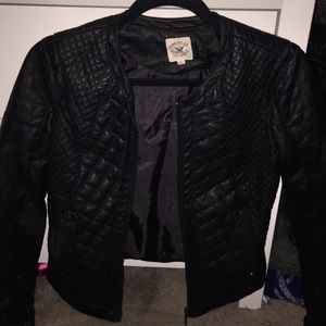 Black faux leather jacket
