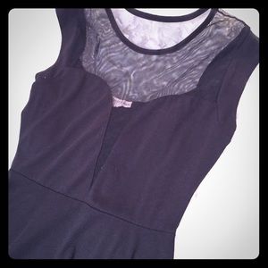 Derek Heart deep v black skater dress size S