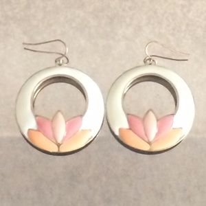 Forever 21 Cream/Peach/Coral Hoop Earrings