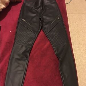 Express leather black legging
