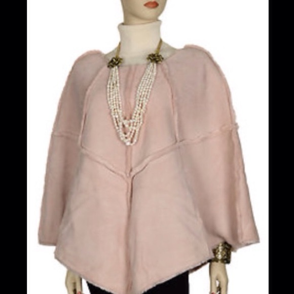 UGG Australia Poncho Suede Leather Shearling Fur
